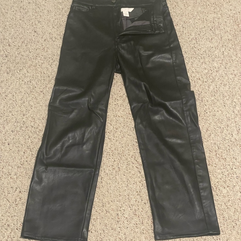 H&M Black Leather-Style Pants
